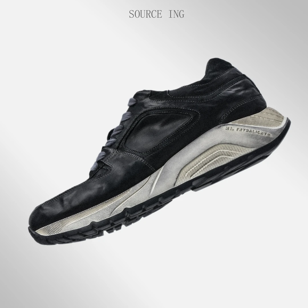 Source ING 本源高档水洗做旧袋鼠皮XL运动休闲鞋轻便透气老爹鞋