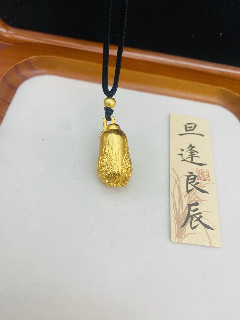合金吊坠 轻奢精工实心立体大白菜吊坠百财挂坠情侣男女款
