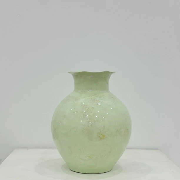 青提奶绿高级调色手作陶艺水培花瓶