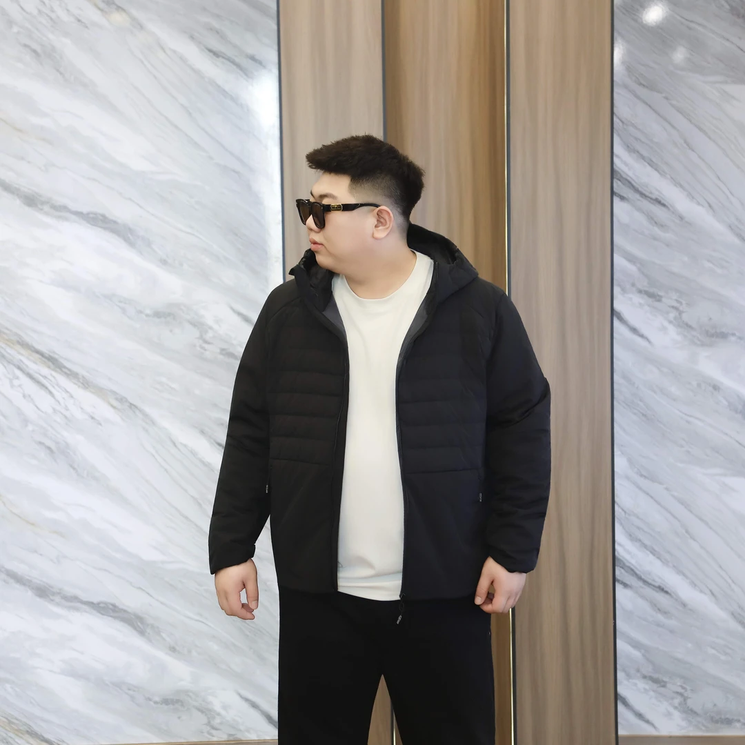 大码男装 冬季简约 百搭净版 轻薄款 连帽羽绒服925029