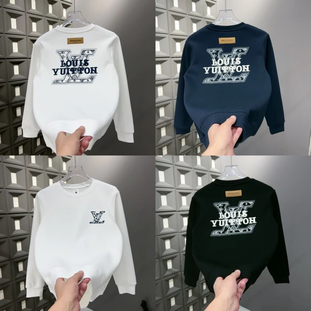 秋冬季新款休闲百搭潮流圆领套头男士刺绣加绒卫衣上衣长袖5027