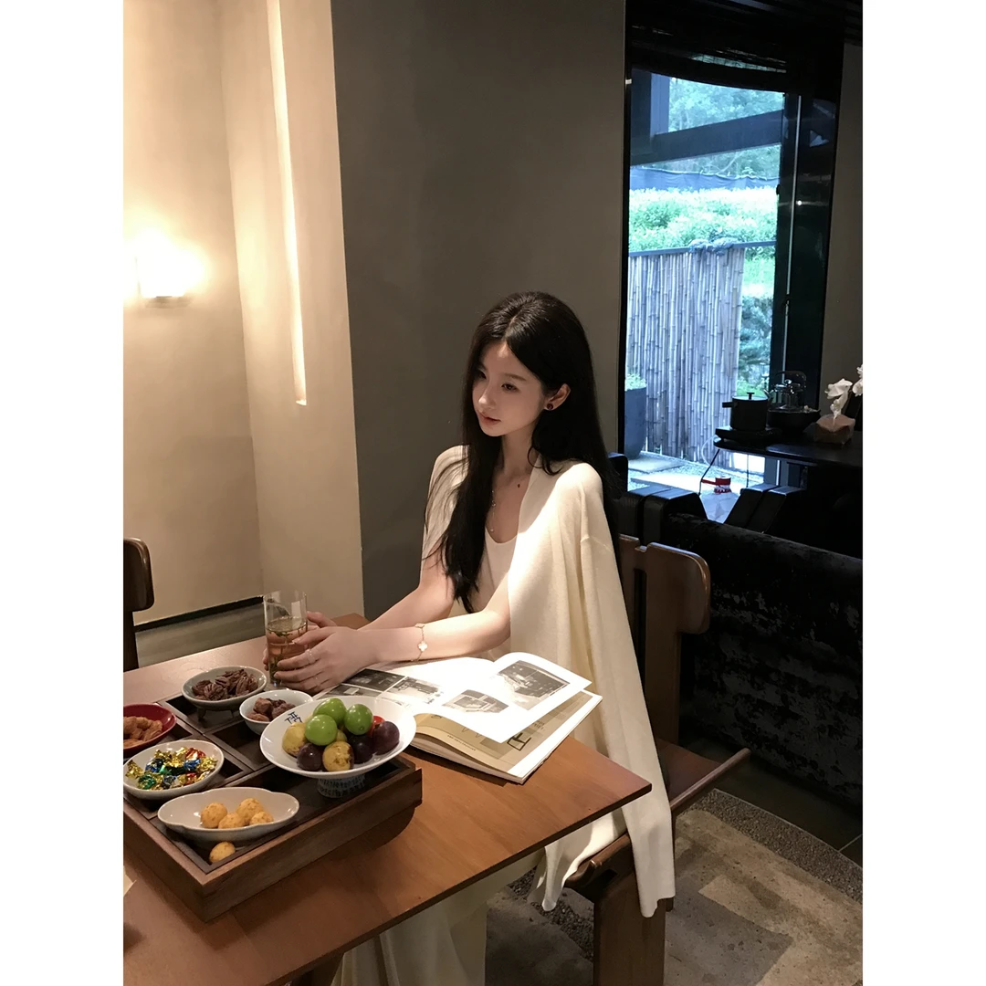 W51【素缕】2025秋季新款气质修身高级感简约设计感百搭套装针织