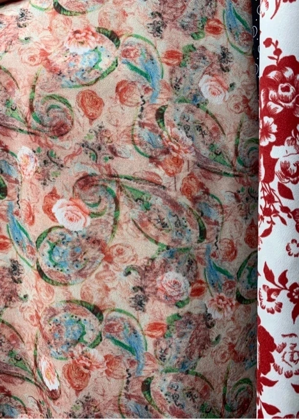 山茶花 杨子纱布料