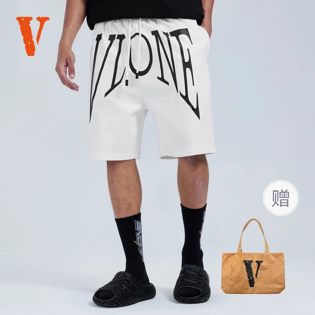 VLONE STAPLE大LOGO印花 针织宽松短裤 男女同款 情侣款