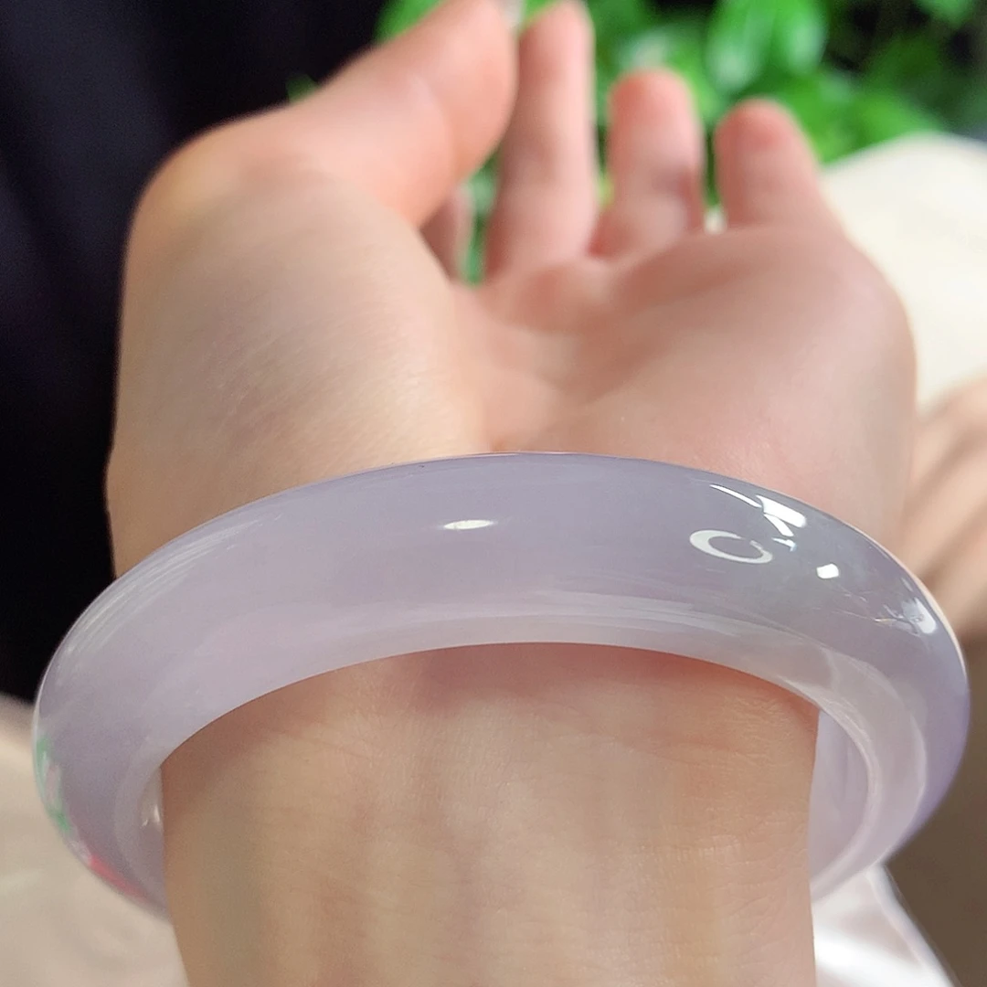 未镶嵌手镯翡翠天然A货翡翠55-56冬日的小甜心5号