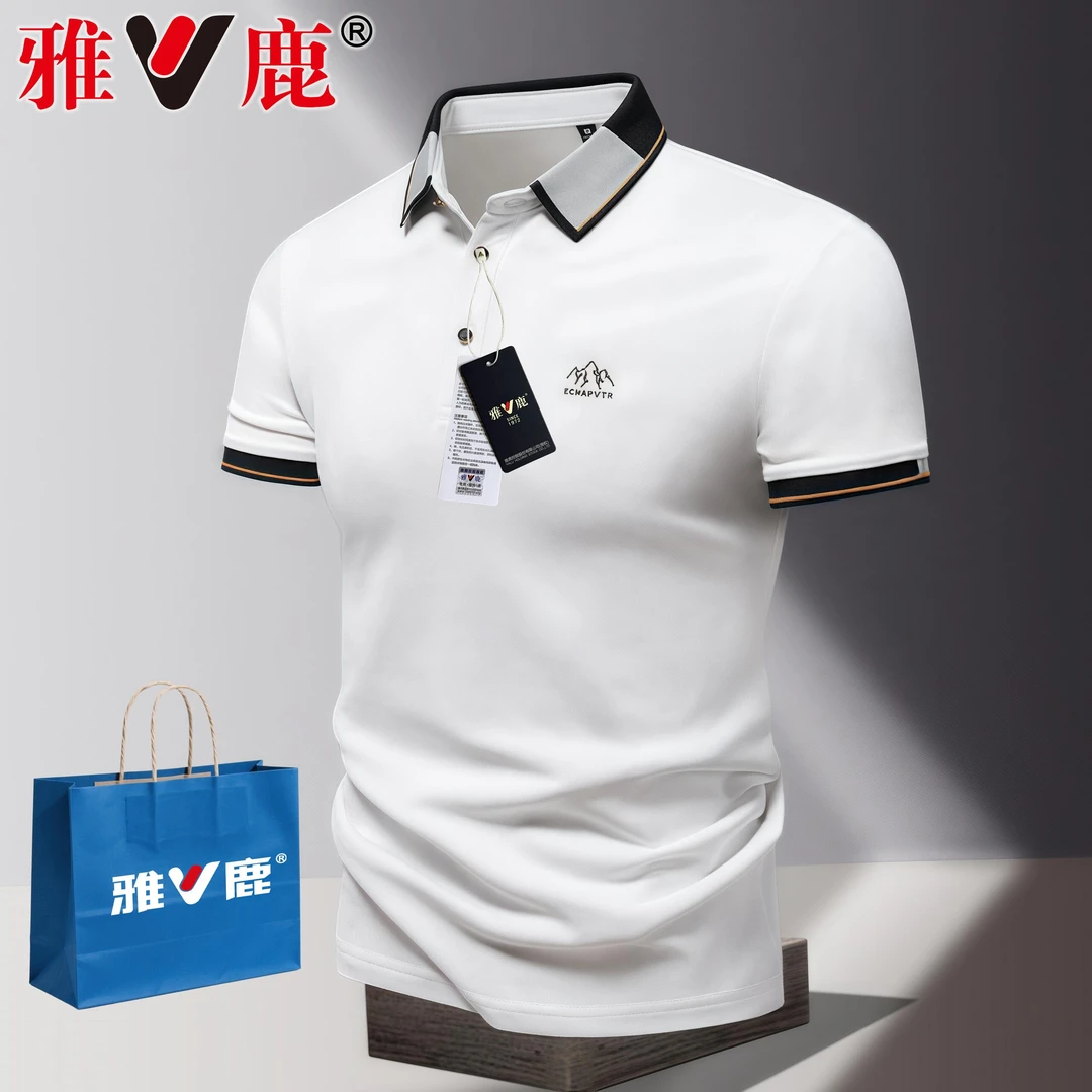 V/雅鹿夏季男士polo衫韩版翻领透气短袖t恤休闲时尚潮流半袖体恤