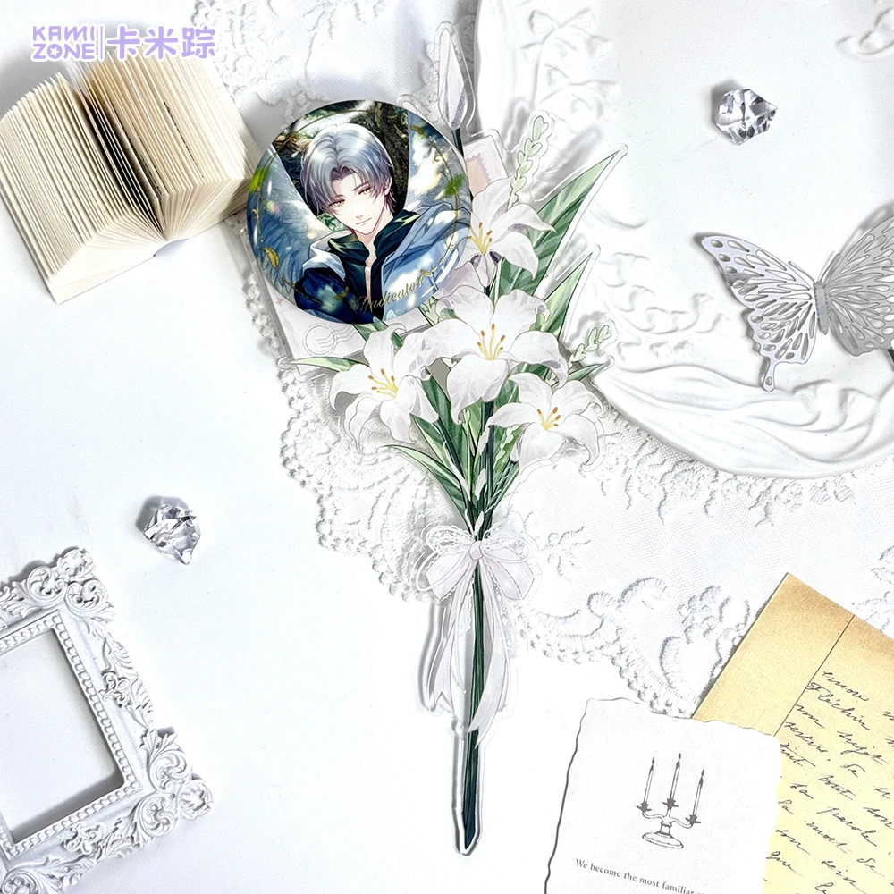 【卡米踪】信中花语•百合 亚克力打卡棒谷美吧唧推活徽章展示