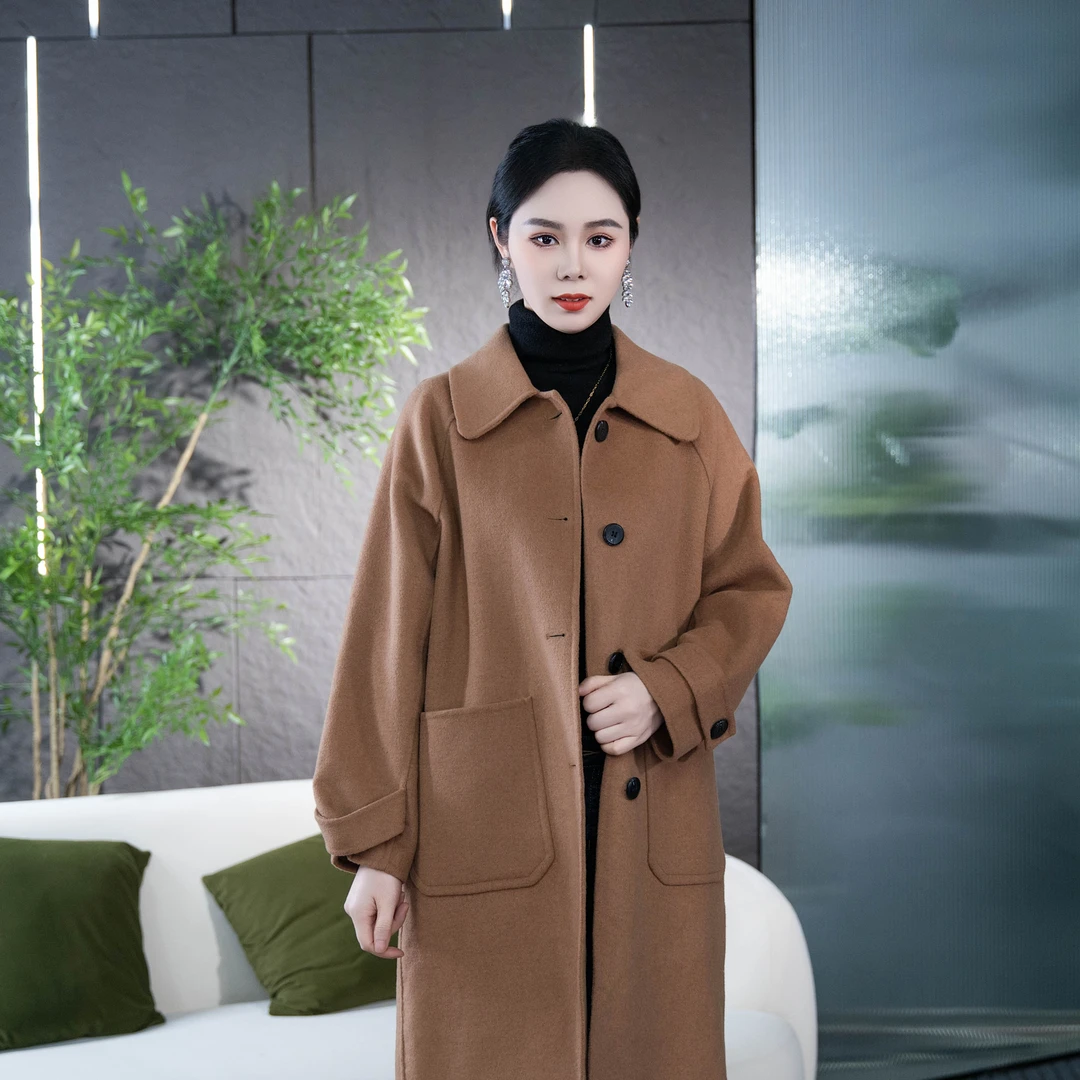 【丽爷】2161驼色毛呢外套