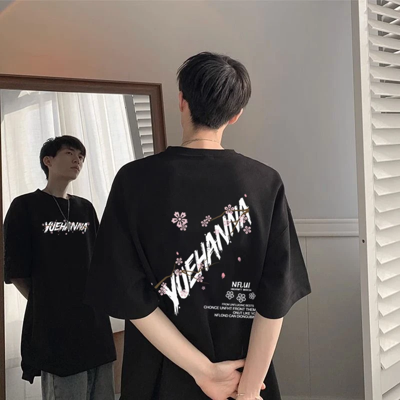 muxiaofei美式潮牌大码情侣款t恤男夏季纯棉短袖青少年宽松短袖