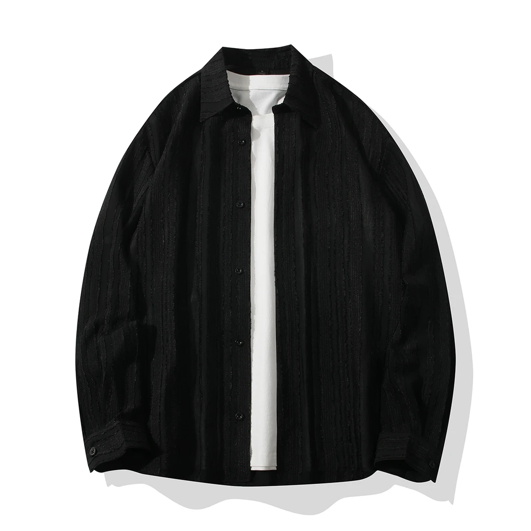 春季薄款潮流韩系衬衫长袖百搭休闲日系透气外胎宽松