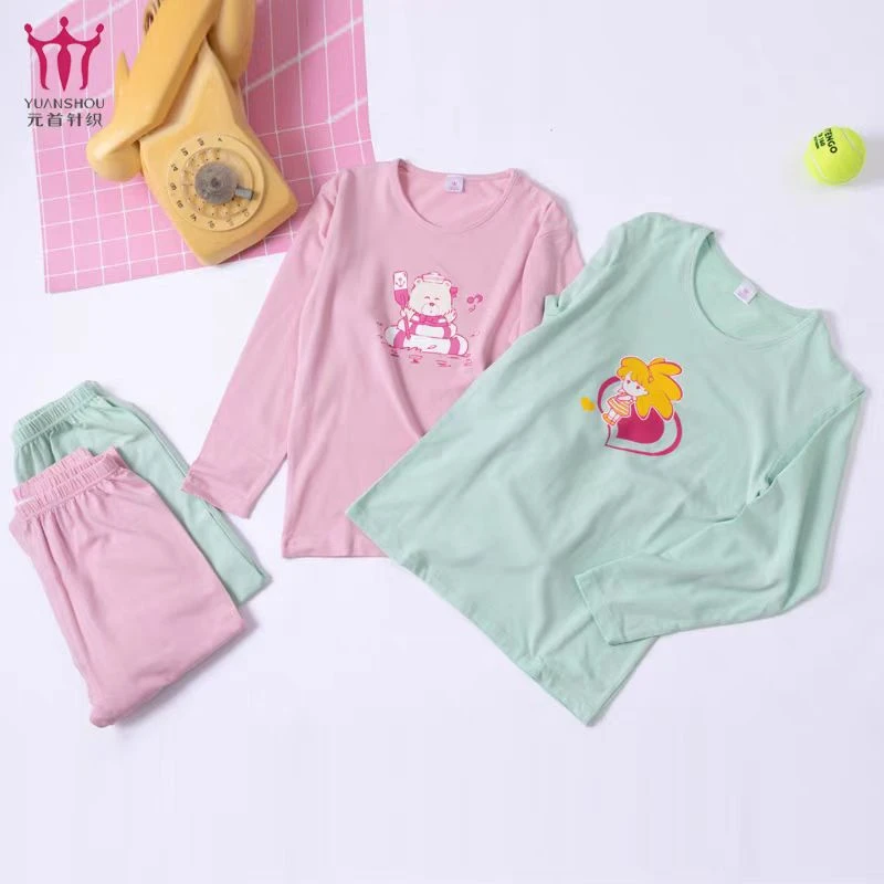 女童春秋莫代尔印花舒适秋衣裤套装G11103