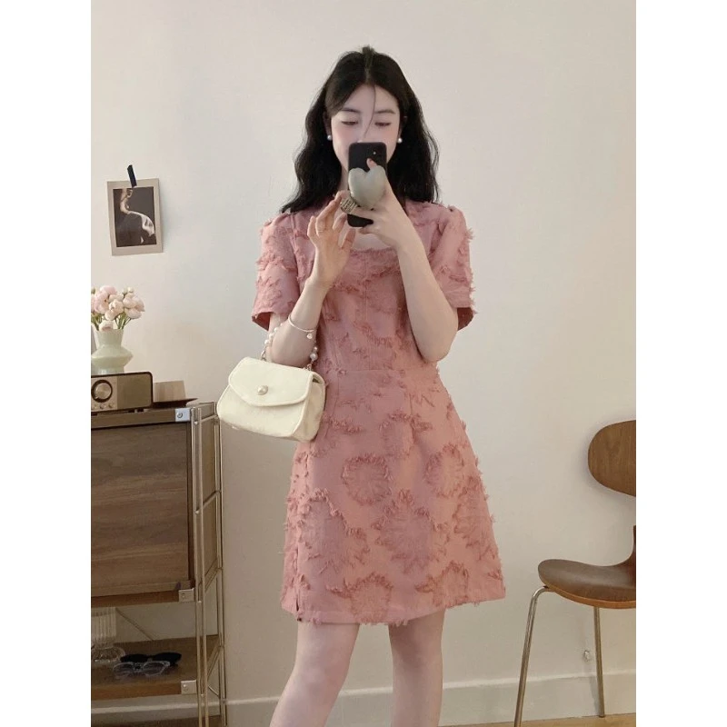 大码胖MM设计夏日连衣裙法式高级微显瘦藏肉裙子