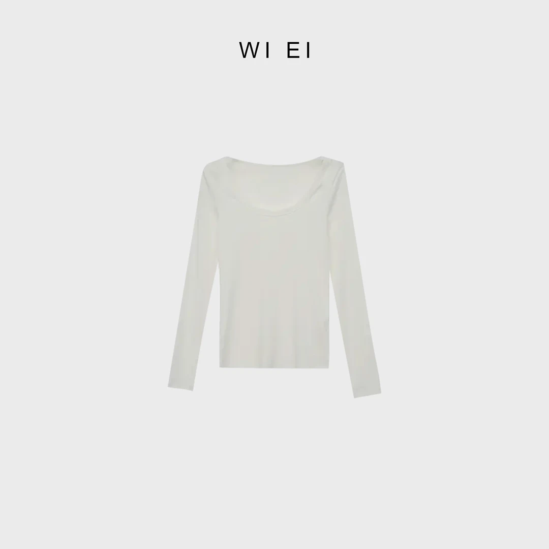 《WI EI》 内搭好物 修身显瘦天鹅颈 大圆领打底长袖T 23113