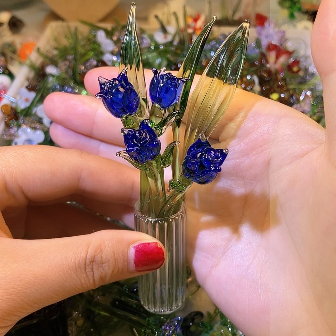 琉璃手工艺品宝蓝色