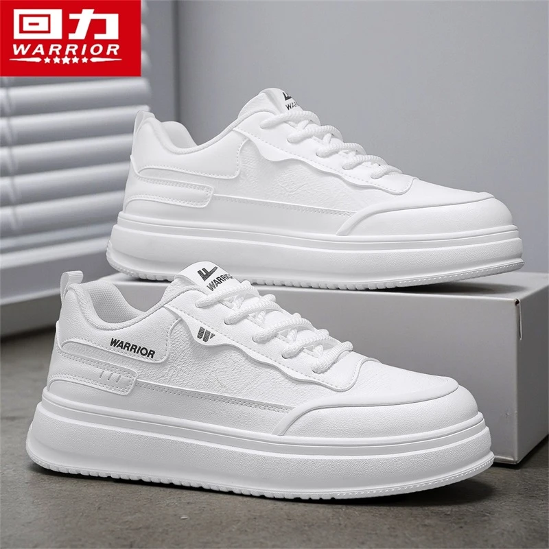 回力男鞋小白鞋男士2025新款秋季皮面防水厚底增高休闲运动板鞋潮