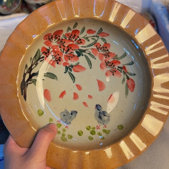 瓷片手工手绘细微不一样