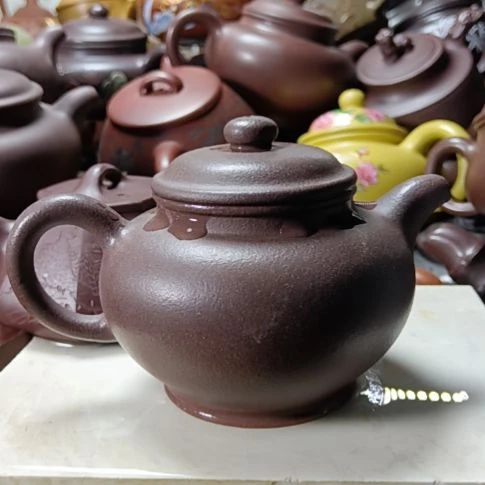 紫砂茶壶宜兴原矿香山桃花泥柴烧手工300cc紫砂壶