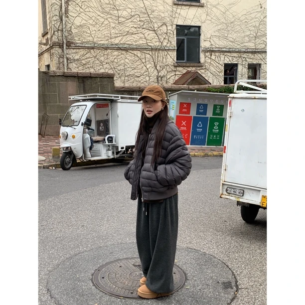 ONNI毛巾裤针织韩系女秋冬2025新宽松慵懒风休闲毛巾阔腿裤#551