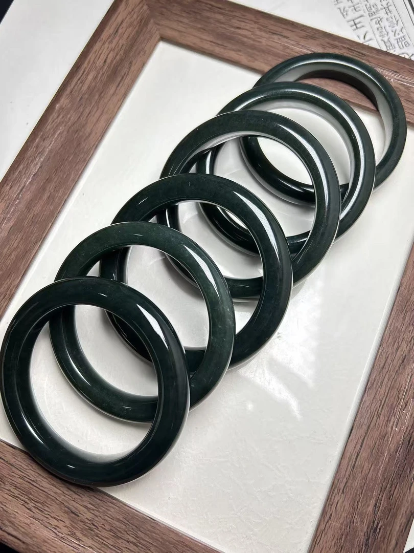 和田玉且末蓝手镯【宽条】（颜色微差，拍一发一，多样性发货）