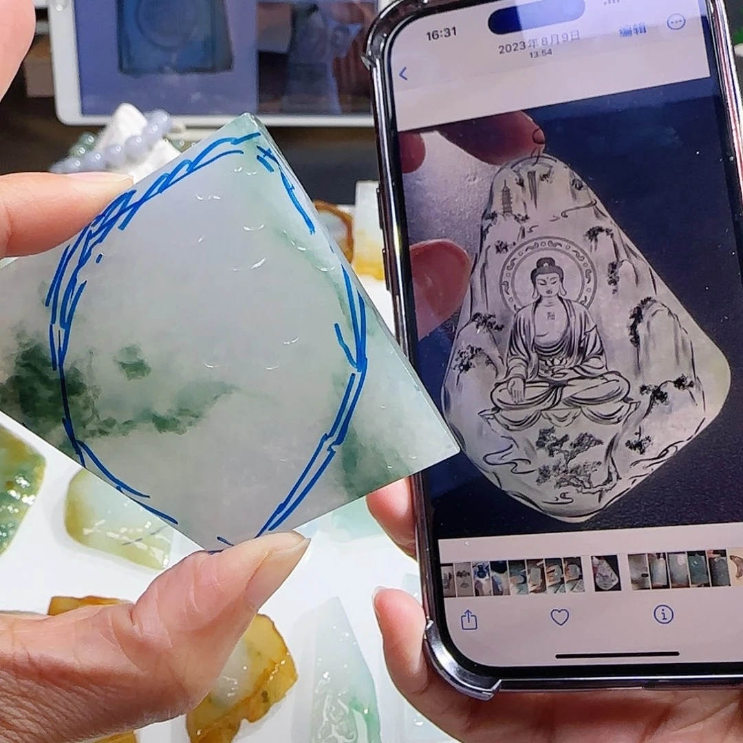 定制翡翠未镶嵌缅甸翡翠挂件