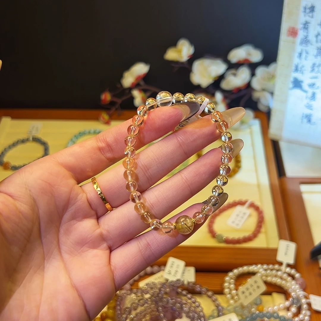 水晶手链银S925镶嵌-黄888