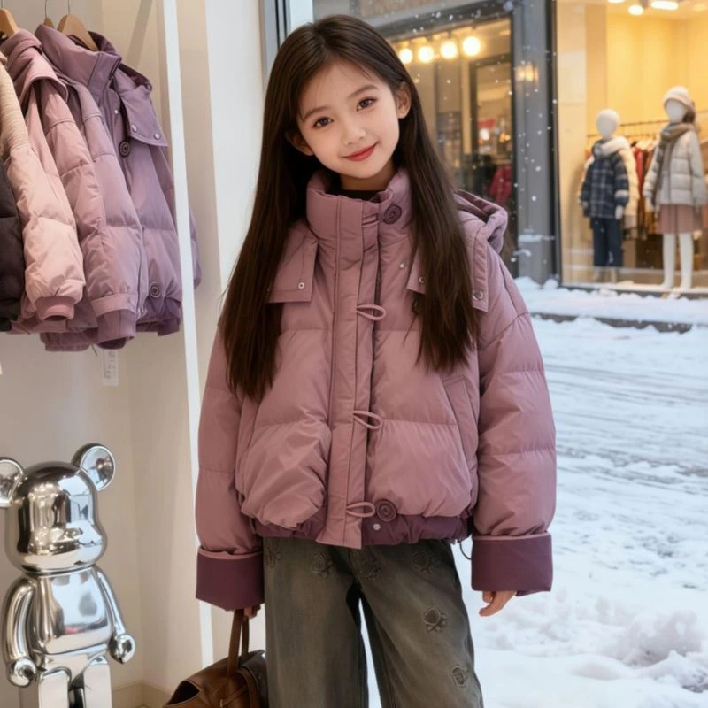 女童棉服外套冬装2025新款小女孩棉袄中大童保暖短款加厚棉衣12岁