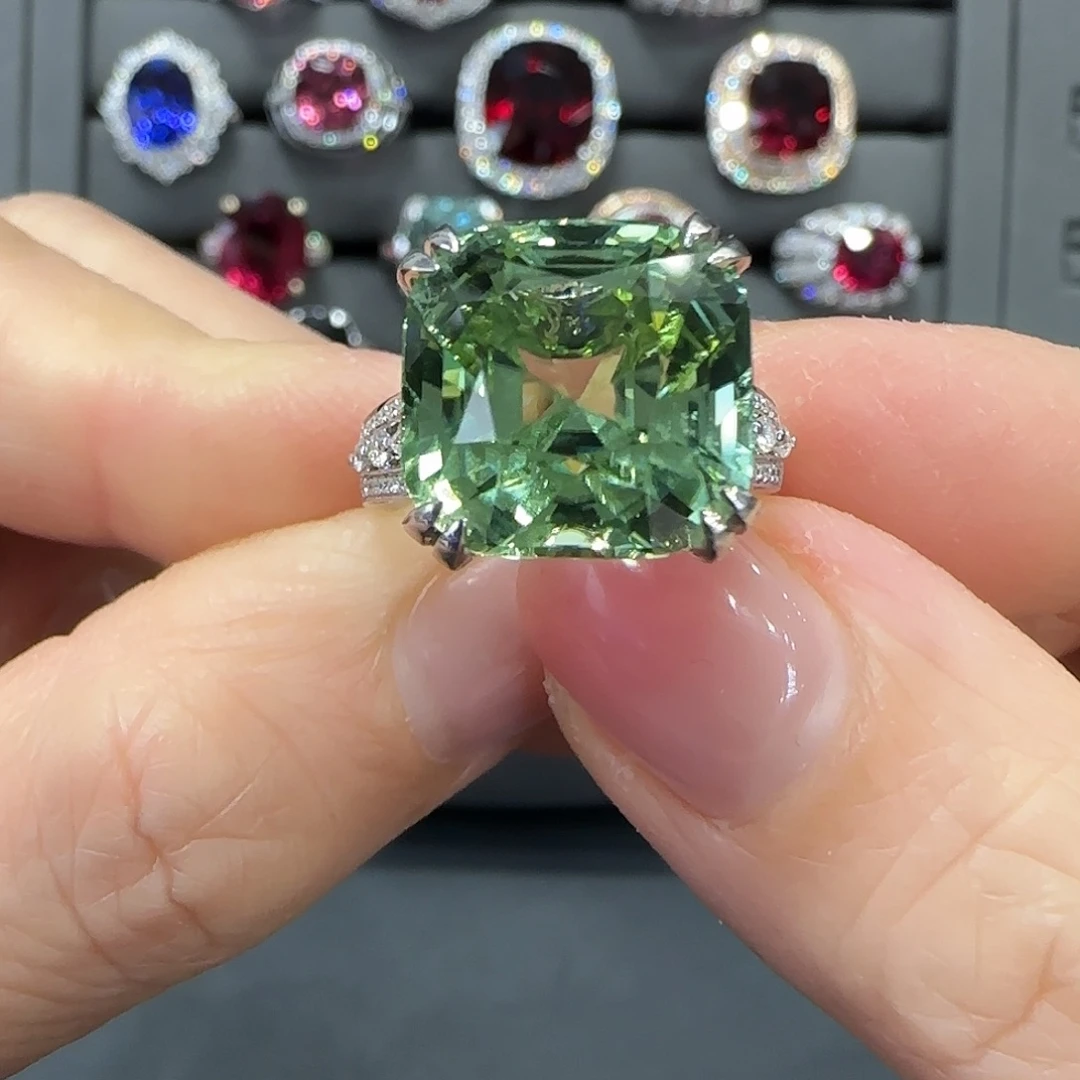 碧玺18K金镶嵌戒指12.09ct