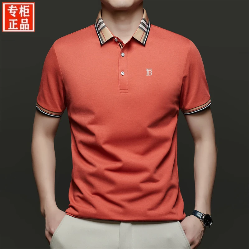 品牌同款男士短袖T恤夏季高档中青年刺绣商务休闲翻领POLO衫半袖
