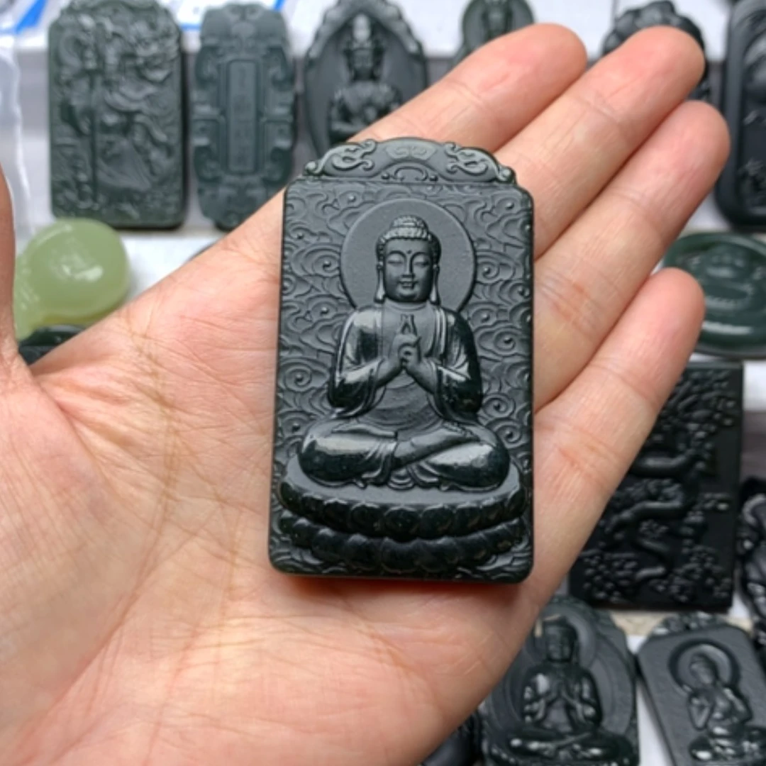 【闪购商品】颈饰未镶嵌和田玉双面雕刻