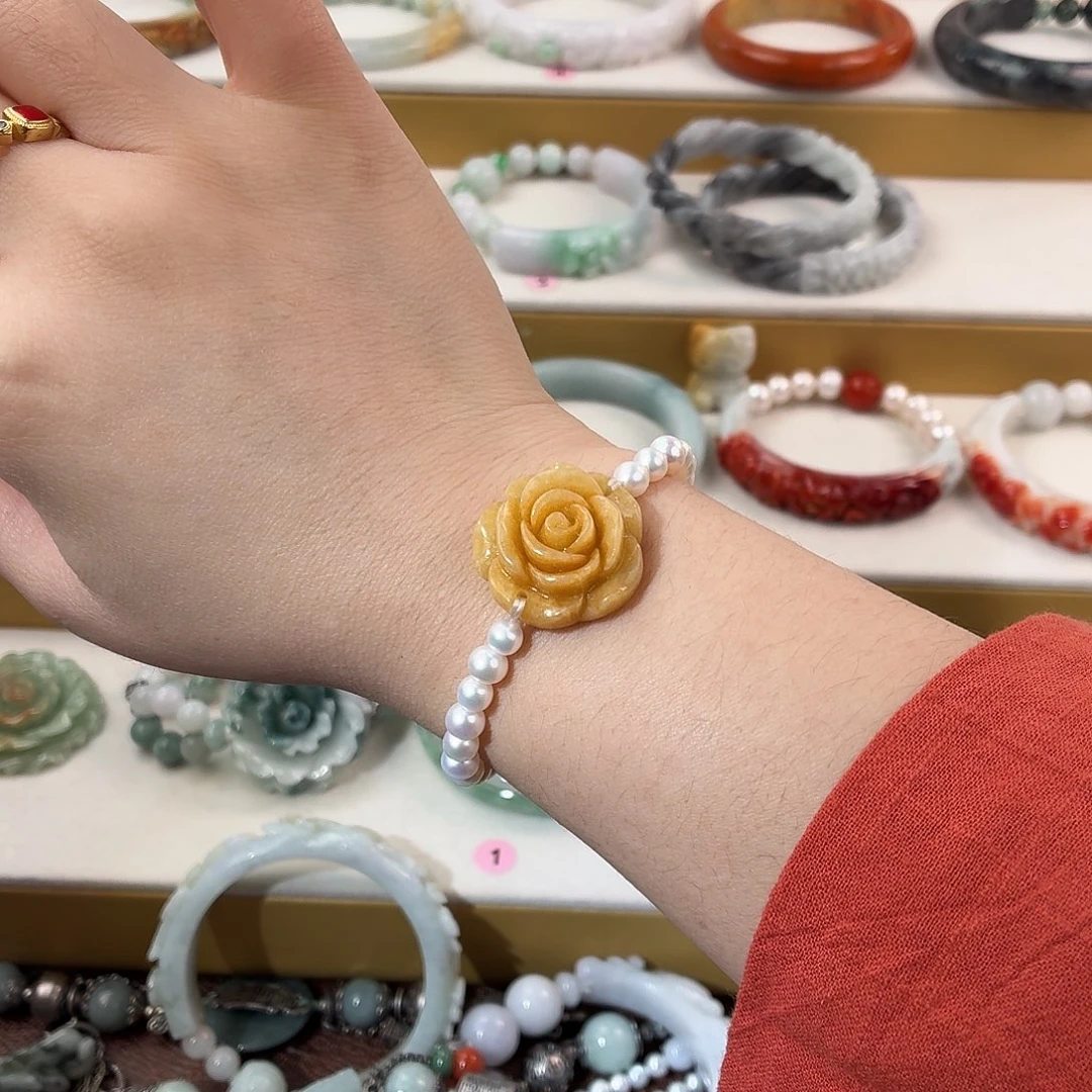 翡翠未镶嵌手镯翡翠黄花花