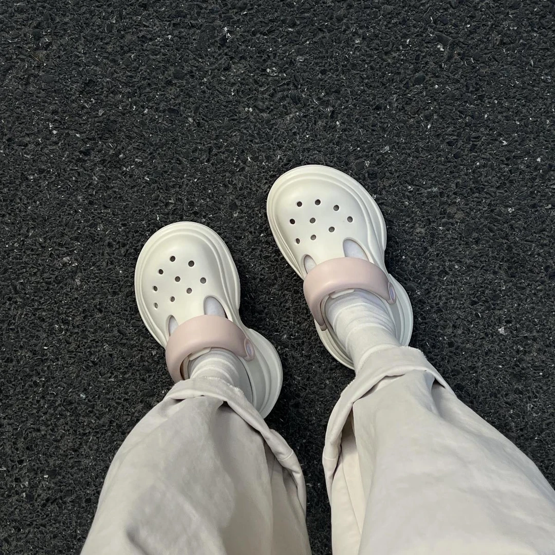 粉色厚底洞洞鞋女夏季外穿增高可爱踩屎感防滑eva包头超软凉拖鞋