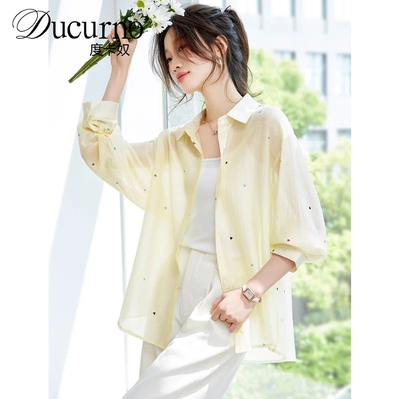 2025夏季新款长袖衬衫外套女潮流外穿薄衬衣防晒衣慵懒松弛感上衣