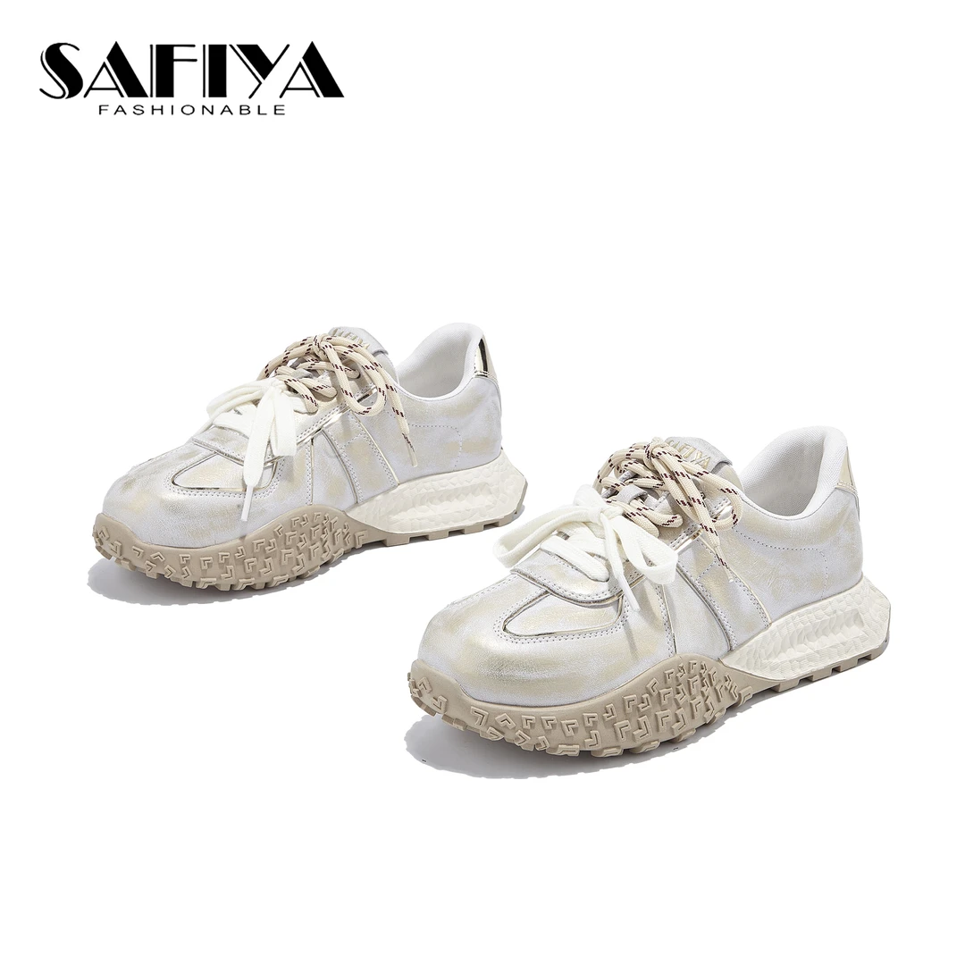 索菲娅Safiya2025春季新款低帮系带舒适百搭时尚阿甘鞋SFD1111B16