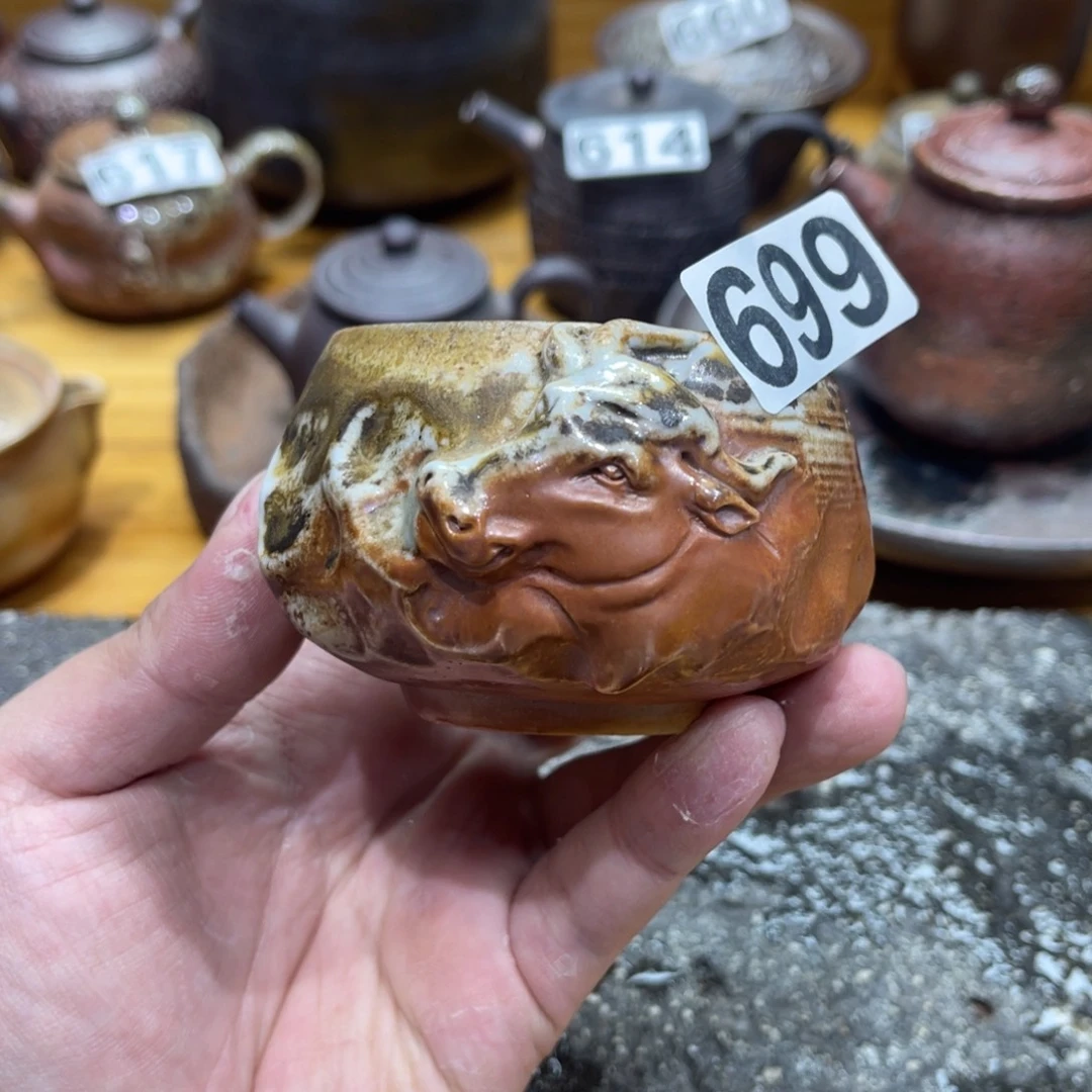 手工制作柴烧茶杯瑕699