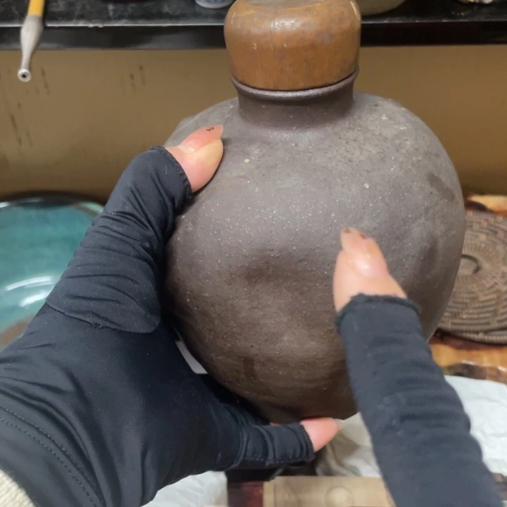 陶中古工艺品摆件