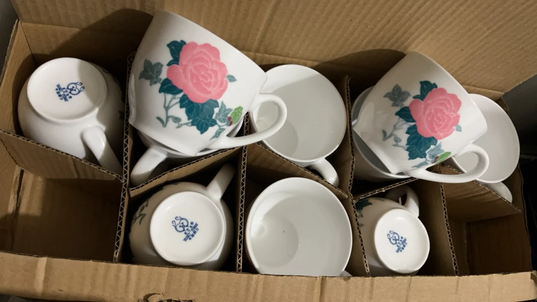 釉下彩芙蓉花@客杯@耳杯@150毫升