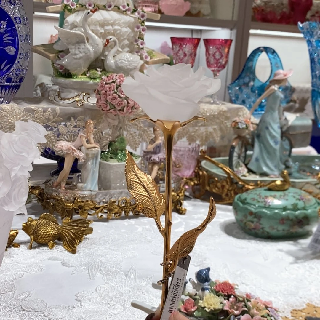 陶瓷M3014脱蜡水晶➕铜玫瑰花