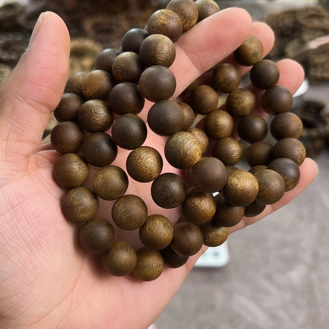 沉香手串沉香绿棋1.2mm圆珠单圈多样性发一