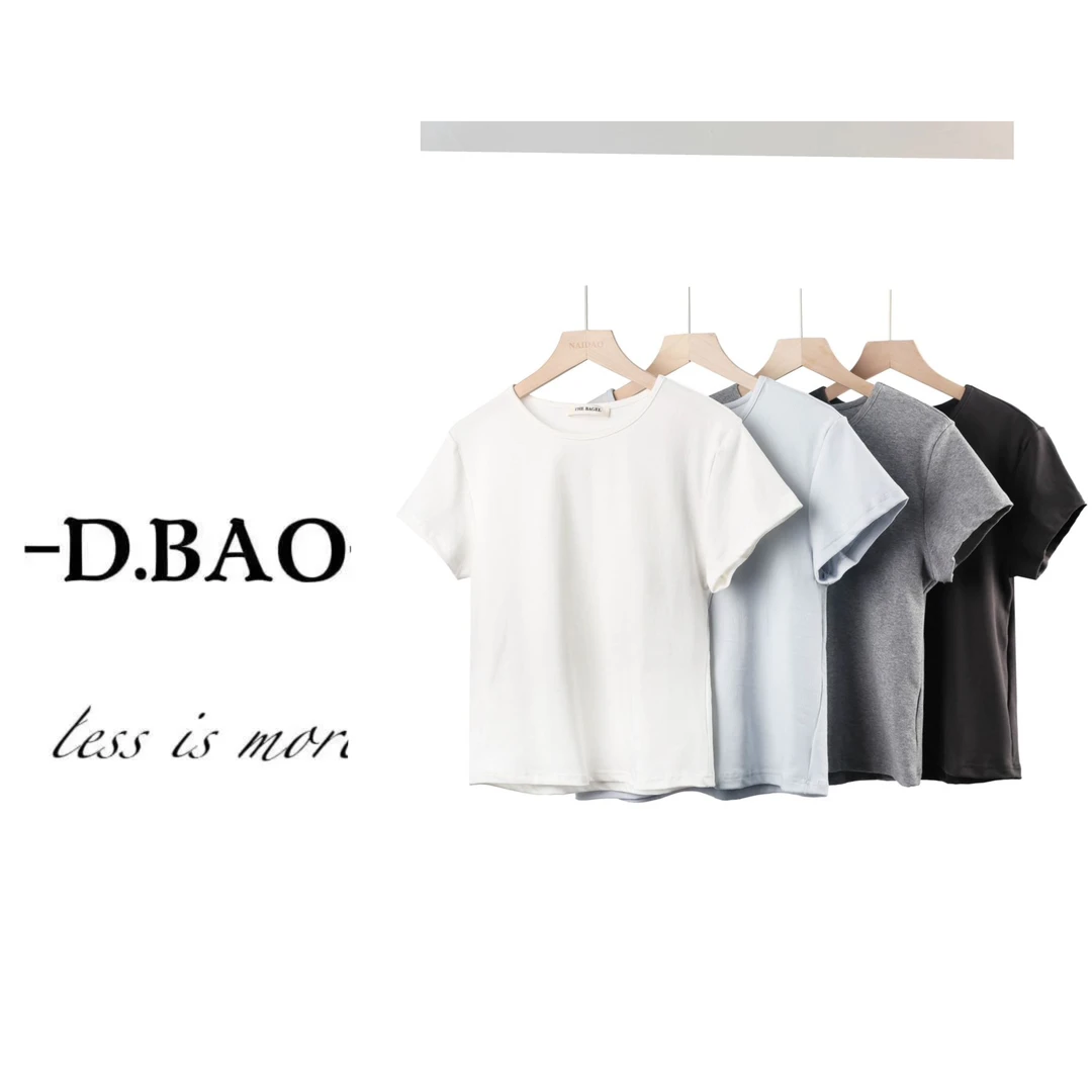 X'JIE「bagel纸片人」-百搭显瘦纯色短袖T恤205号CL-8605