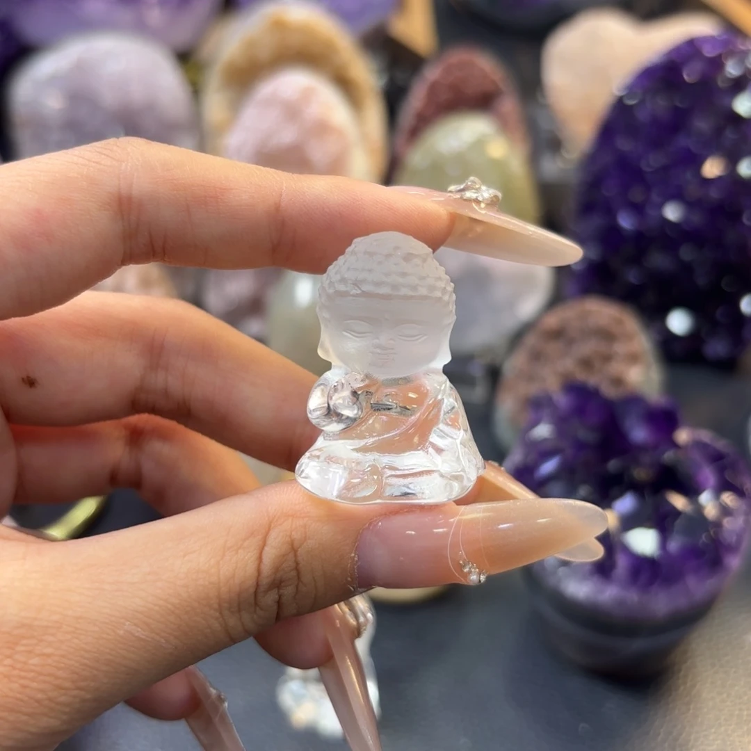 紫晶未镶嵌大型摆件（非配饰）10号 白水晶全净体宝宝佛