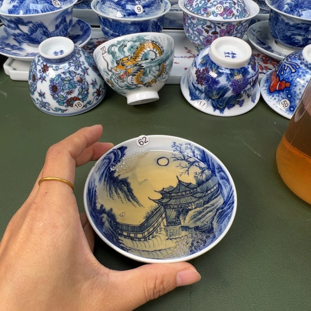 陶瓷景德镇纯手工纯手绘茶具木木