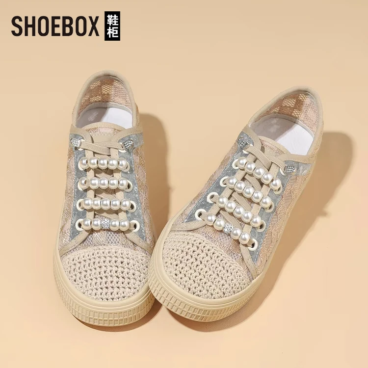 达芙妮集团旗下渔夫鞋女2025新款夏季薄款透气网鞋一脚蹬运动板鞋