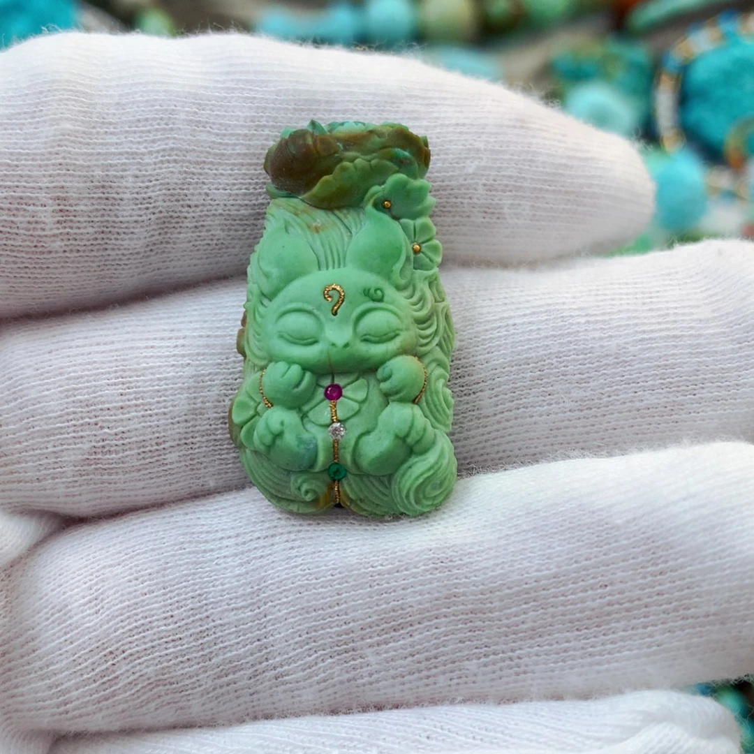 未镶嵌绿松石珠宝半成品