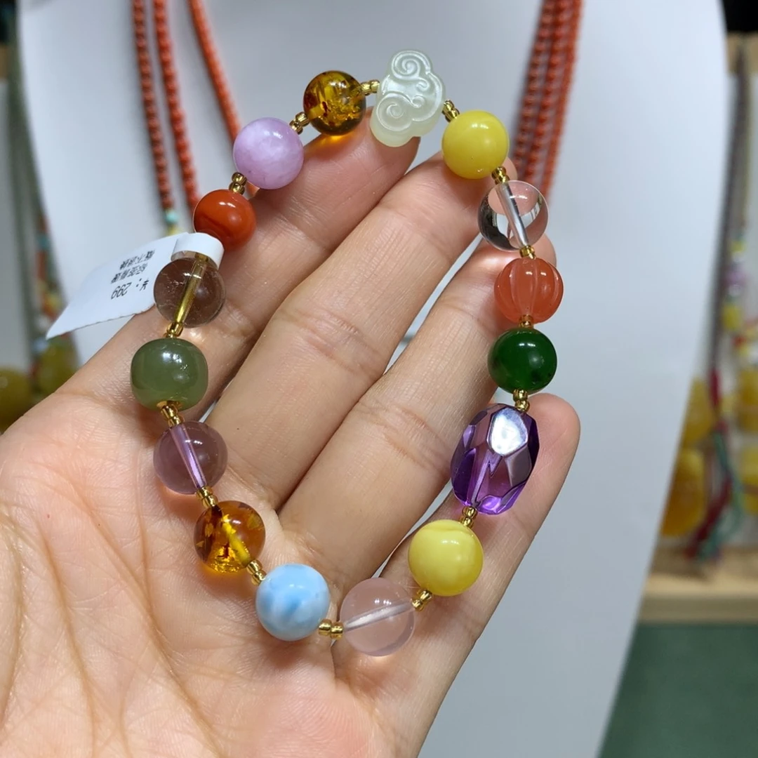 蜜蜡手链未镶嵌多宝款