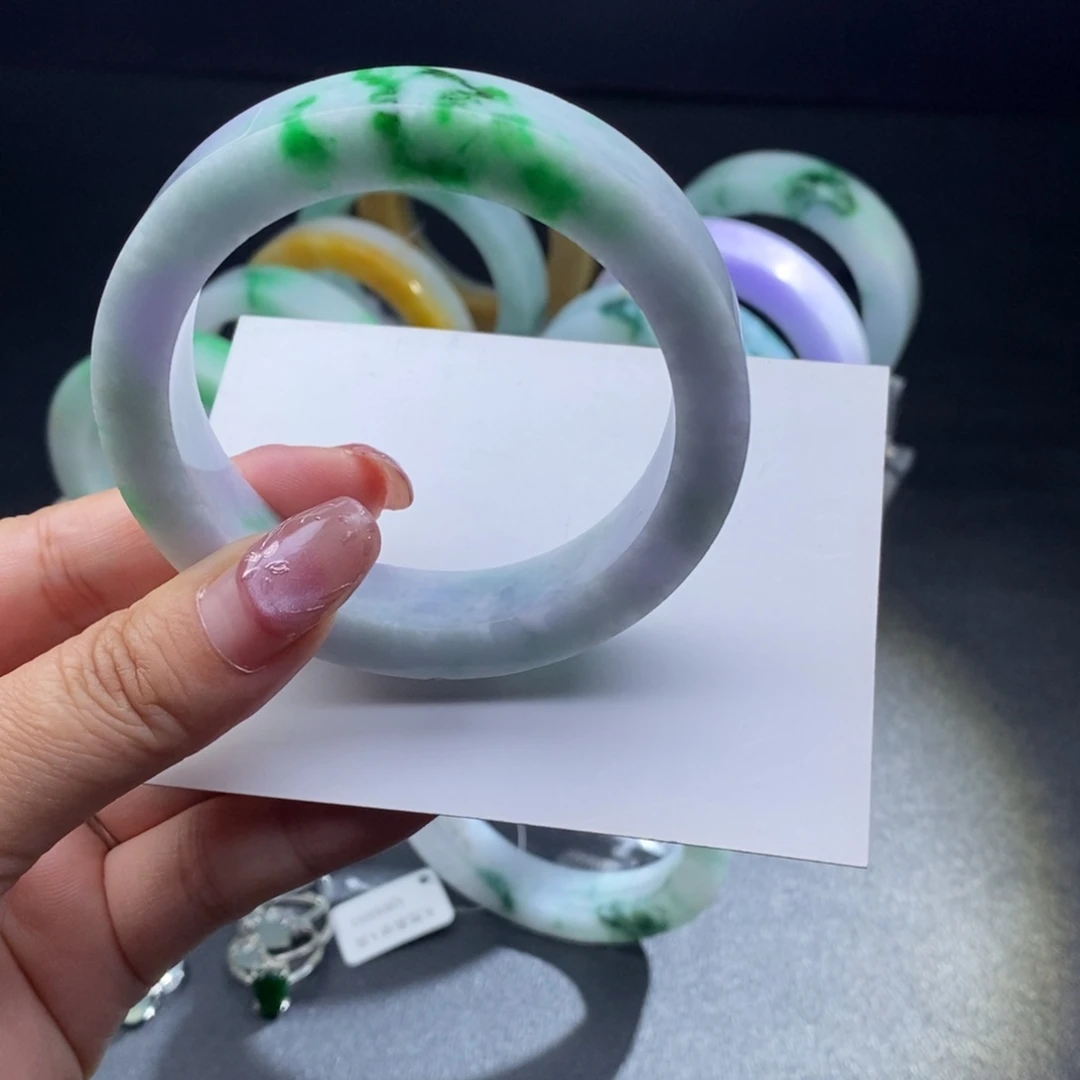 定制翡翠未镶嵌翡翠手镯57-58