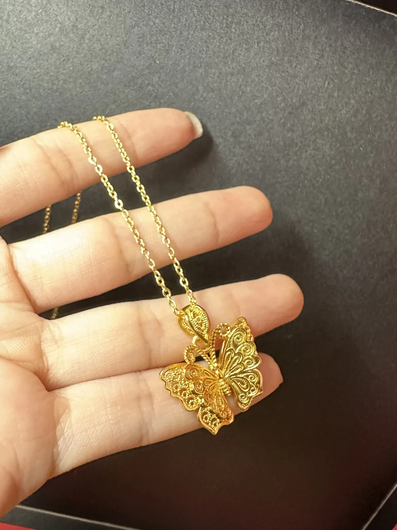 S013-精工花丝蝴蝶项链