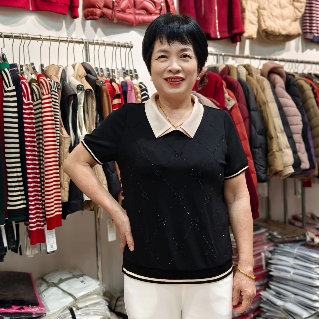 【休闲短袖上衣】25年新款气质夏季短袖亲肤柔软妈妈装中老年88160