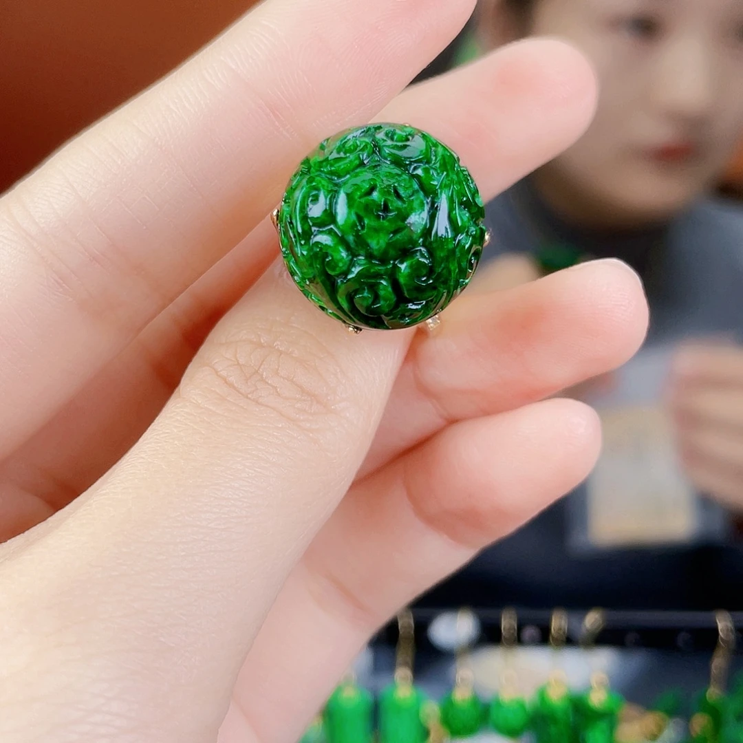 翡翠银S925镶嵌耳饰