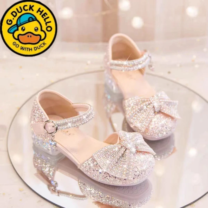 小黄鸭品牌女童公主凉鞋夏季2025新款中大童时尚百搭小女孩儿童节
