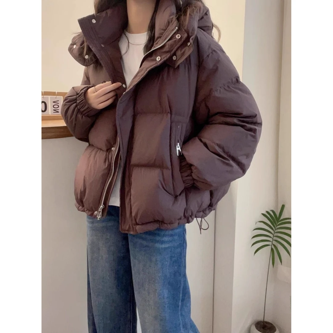 爆款棉衣女短款2025冬季韩版大码宽松棉服小个子连帽保暖休闲外套